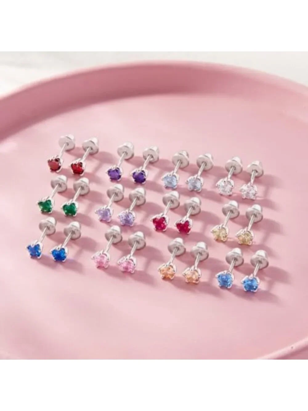 Charming Birthstone Kid Earrings - Sparkling Solitaire Design, Perfect Gift!